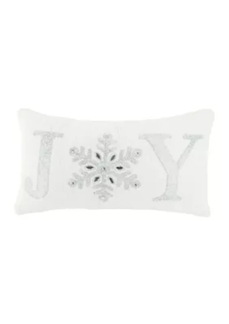 Joy Snowflake Throw Pillow