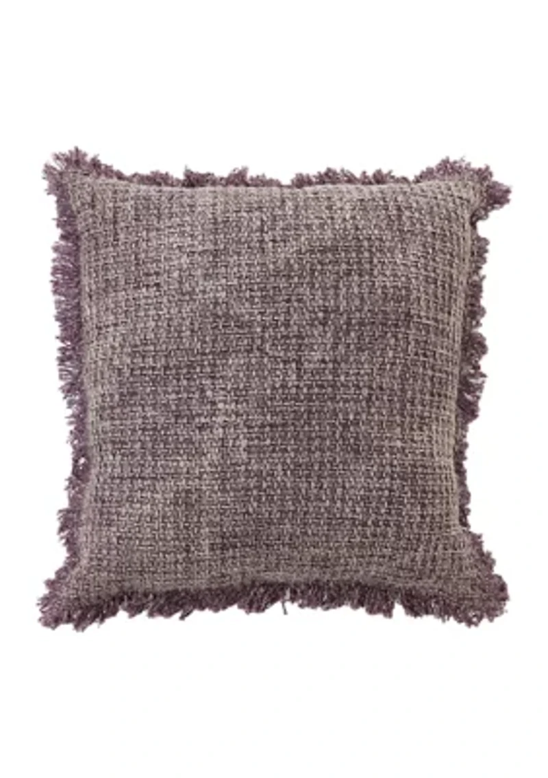 Mauve Basketweave Knit Throw Pillow