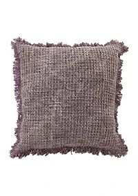 Mauve Basketweave Knit Throw Pillow