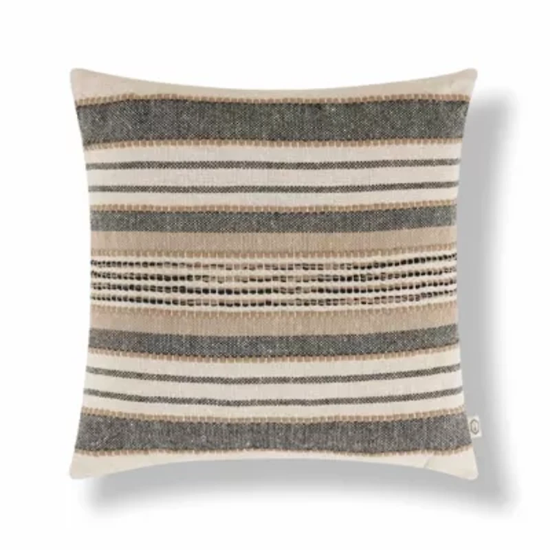 Azzo Multi-Weave Stripe 100% Cotton Decorative Pillow