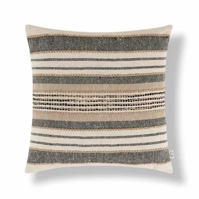 Azzo Multi-Weave Stripe 100% Cotton Decorative Pillow
