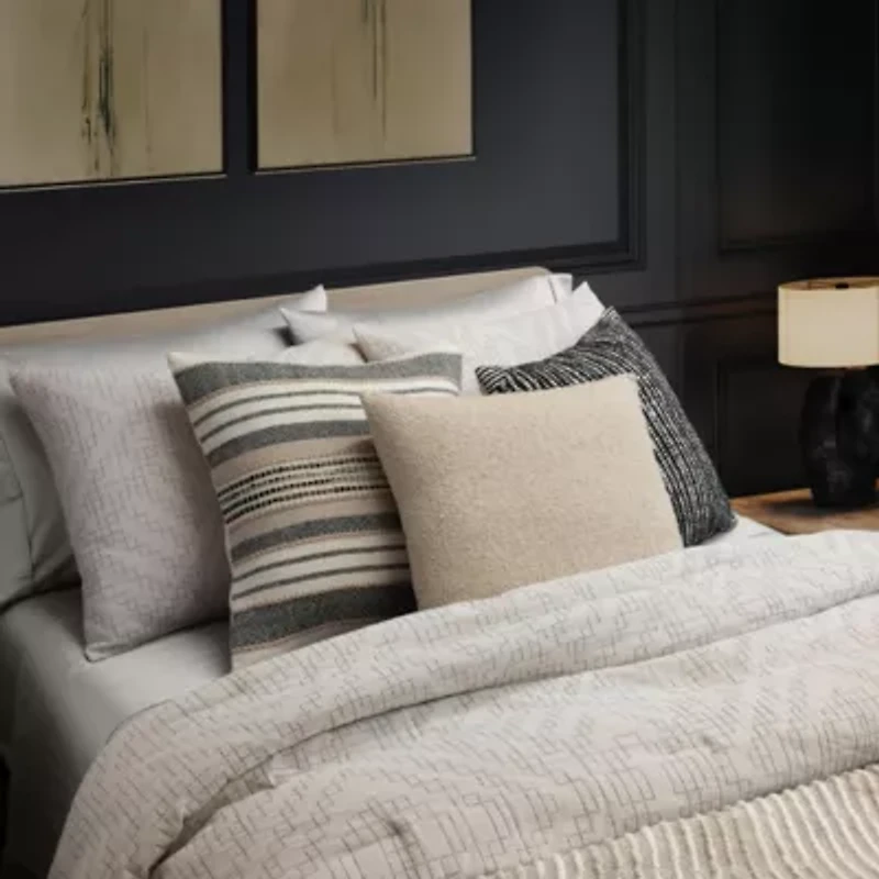 Azzo Multi-Weave Stripe 100% Cotton Decorative Pillow