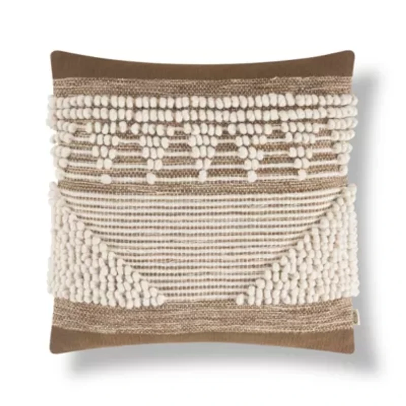 Chez Knotted Stripe Cotton Rich Decorative Pillow
