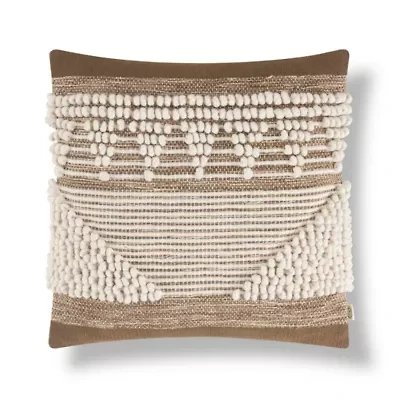 Chez Knotted Stripe Cotton Rich Decorative Pillow