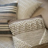 Chez Knotted Stripe Cotton Rich Decorative Pillow
