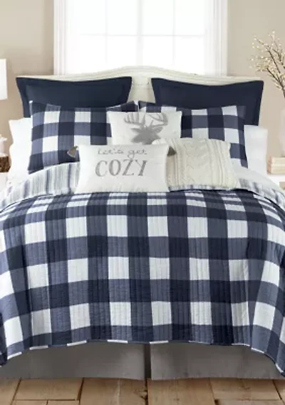 Cross Stitch Bright White Reversible Quilt Set
