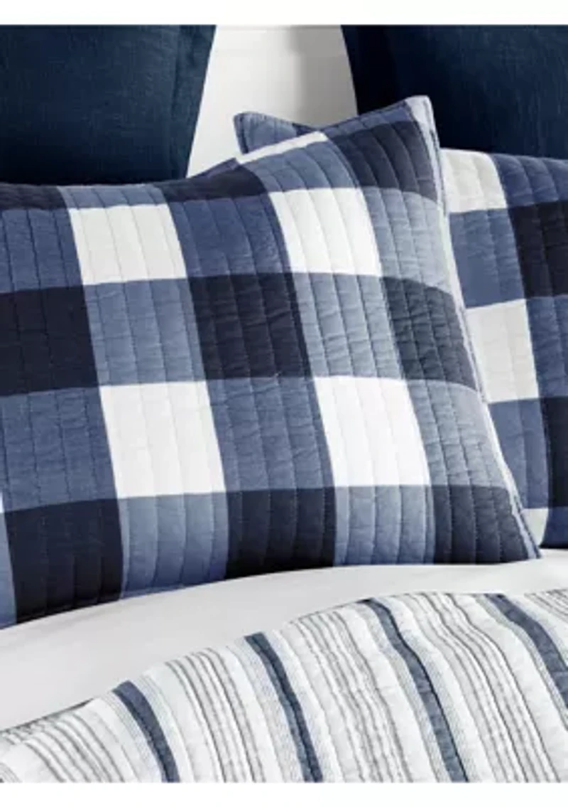 Cross Stitch Bright White Reversible Quilt Set
