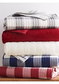Cross Stitch Bright White Reversible Quilt Set