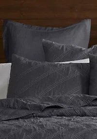 Washed Linen Quilted Sham w/Flange