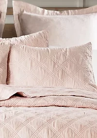 Washed Linen Quilted Sham w/Flange