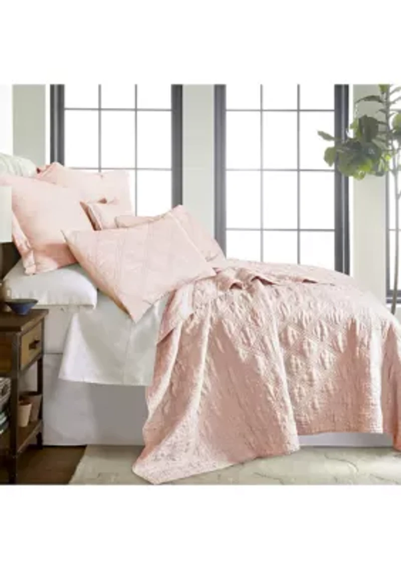 Washed Linen Quilted Sham w/Flange