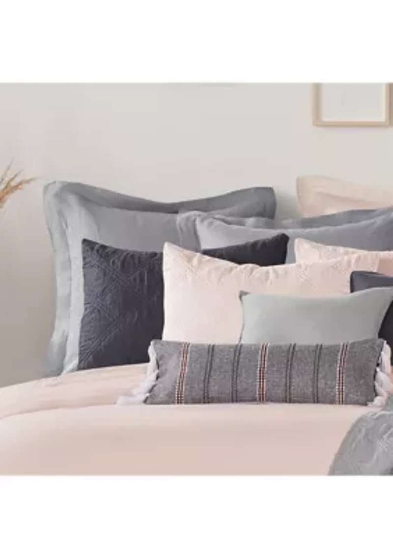 Washed Linen Quilted Sham w/Flange