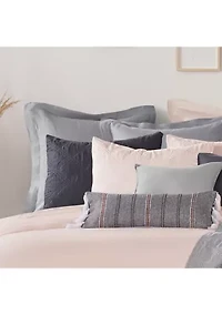 Washed Linen Quilted Sham w/Flange