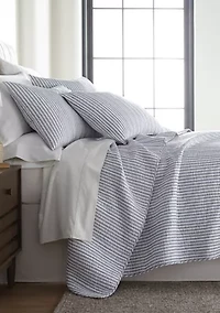 Tobago Stripe Blue Quilt Set
