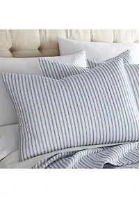 Tobago Stripe Blue Quilt Set