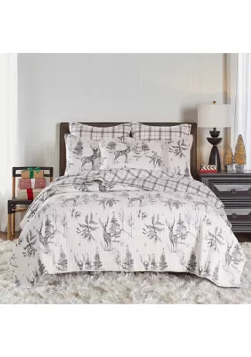 Sleigh Bells Gray Quilt