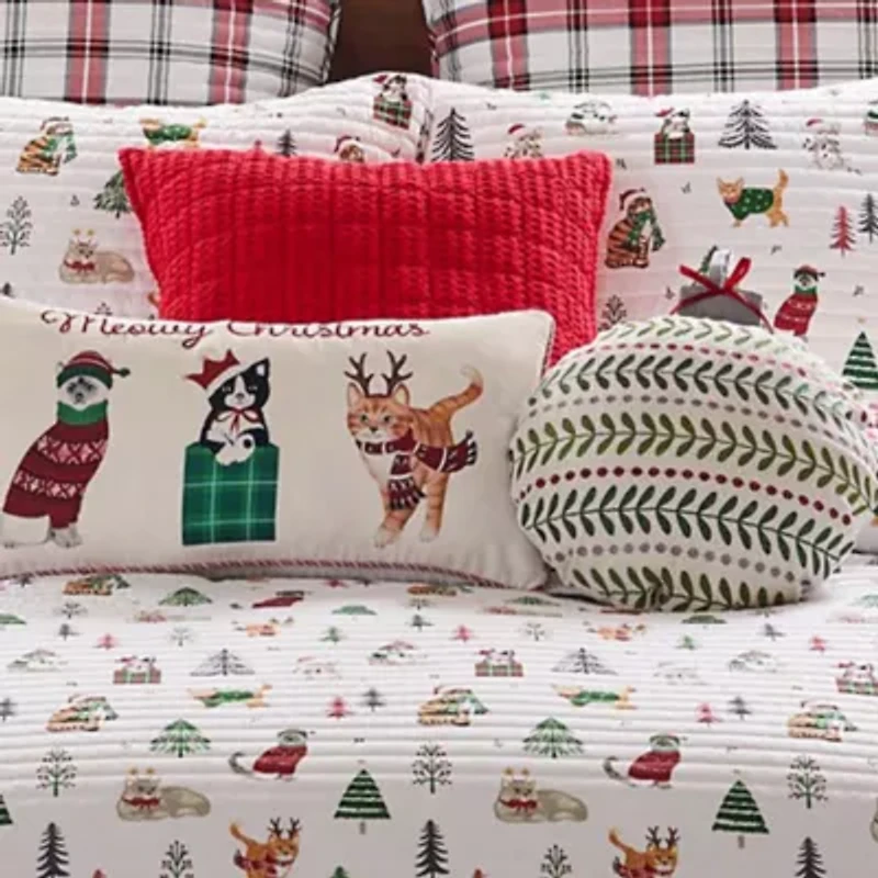 Meowy Christmas King Quilt Set