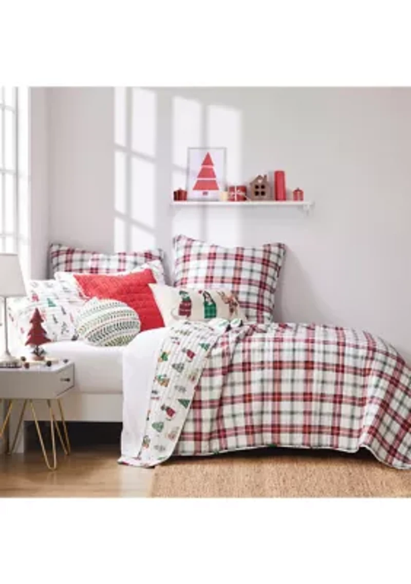 Meowy Christmas King Quilt Set