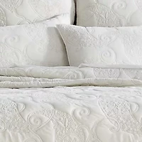 Cream Velvet King  Quilt Set