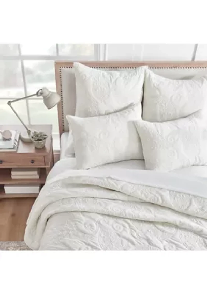 Cream Velvet King  Quilt Set