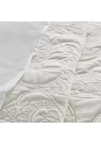 Cream Velvet King  Quilt Set