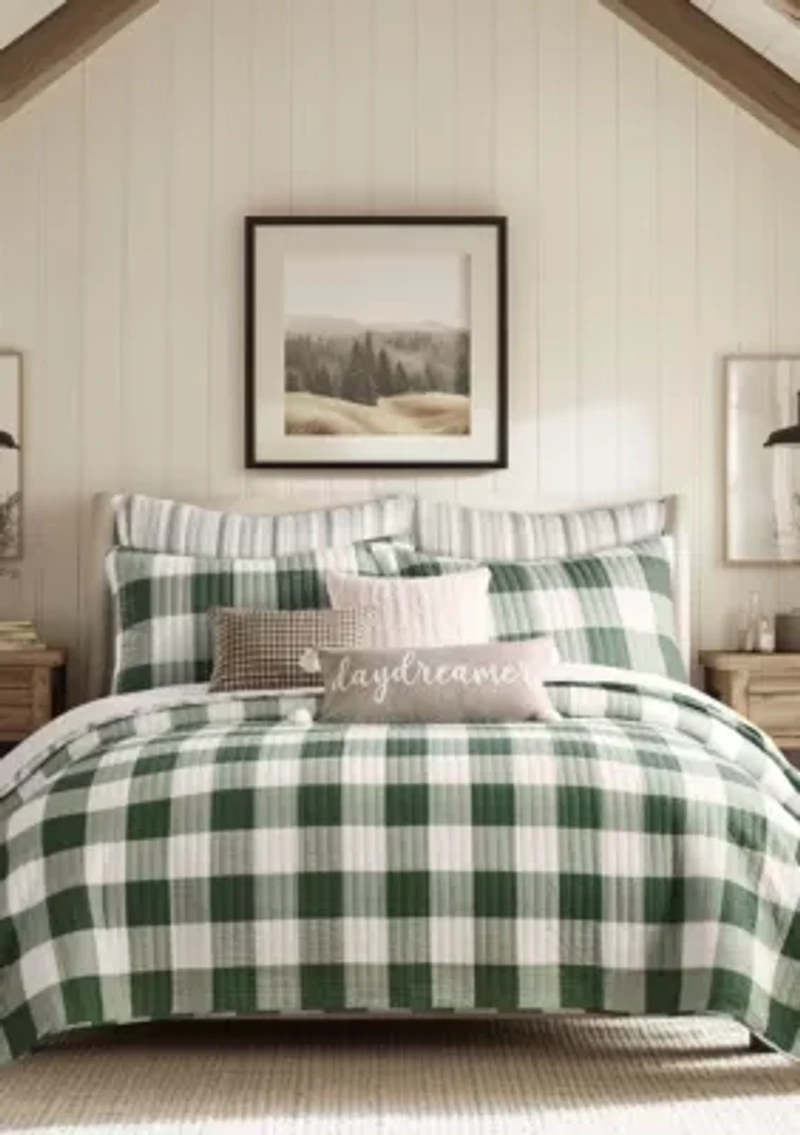 Cross Stitch Bright White Reversible Quilt Set