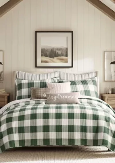 Cross Stitch Bright White Reversible Quilt Set