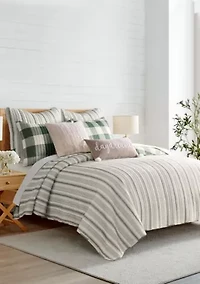 Cross Stitch Bright White Reversible Quilt Set