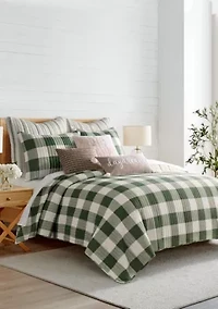 Cross Stitch Bright White Reversible Quilt Set