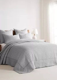 Cross Stitch Chambray Bedspread Set