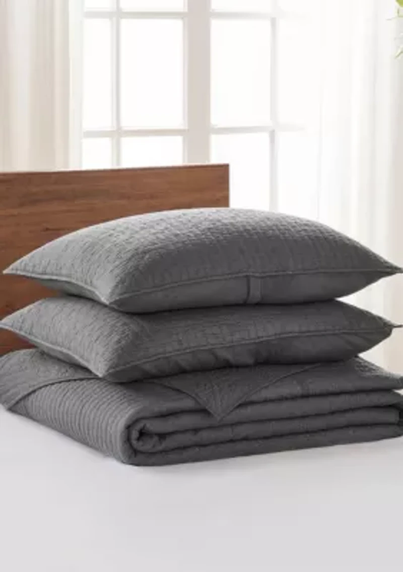 Cross Stitch Chambray Bedspread Set