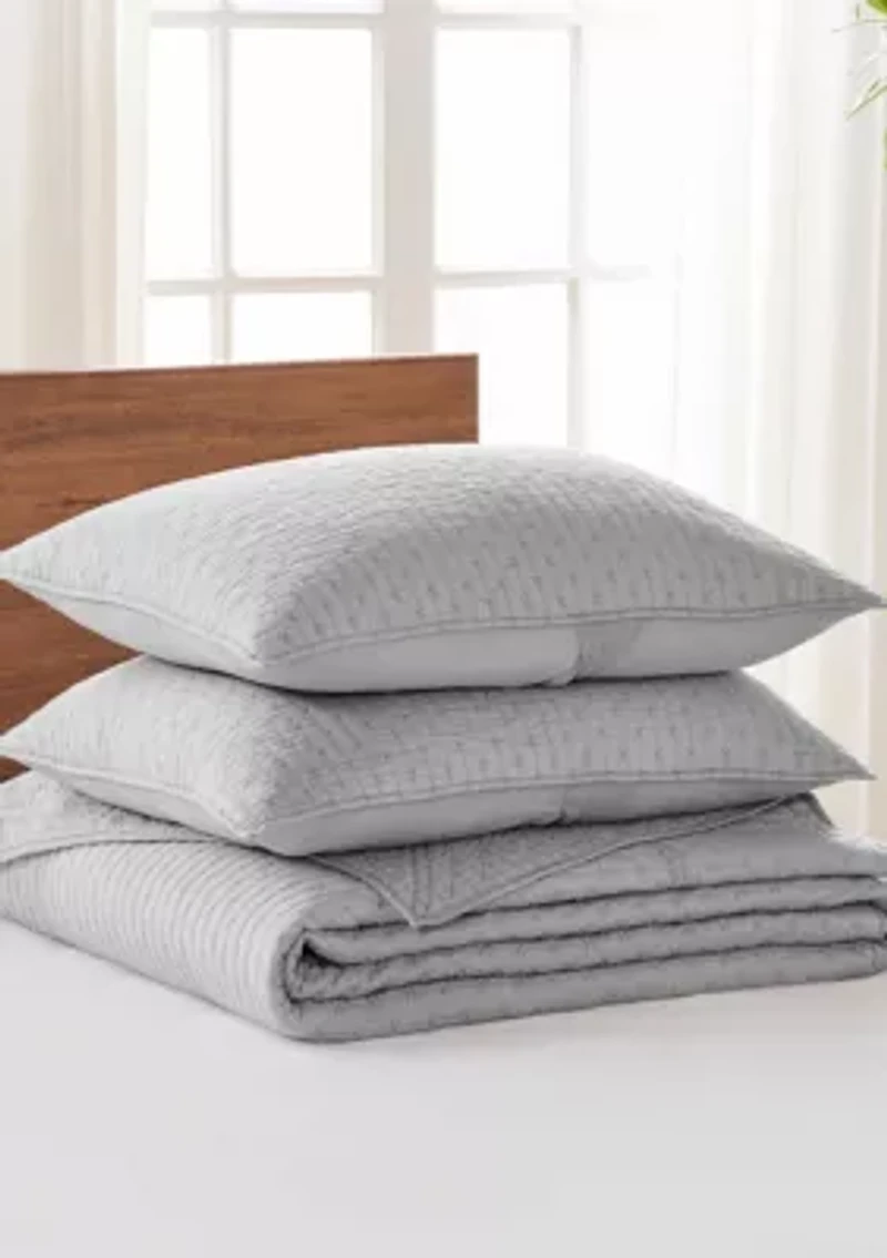 Cross Stitch Chambray Bedspread Set