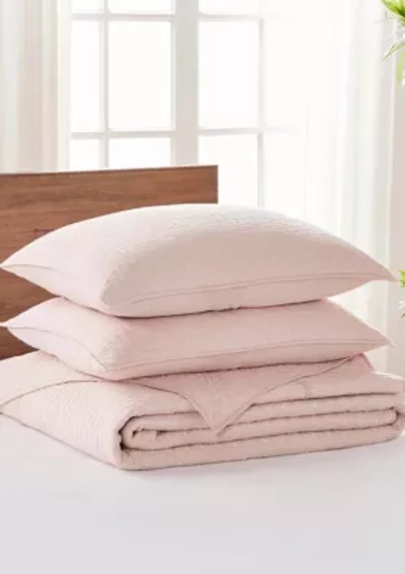 Cross Stitch Chambray Bedspread Set