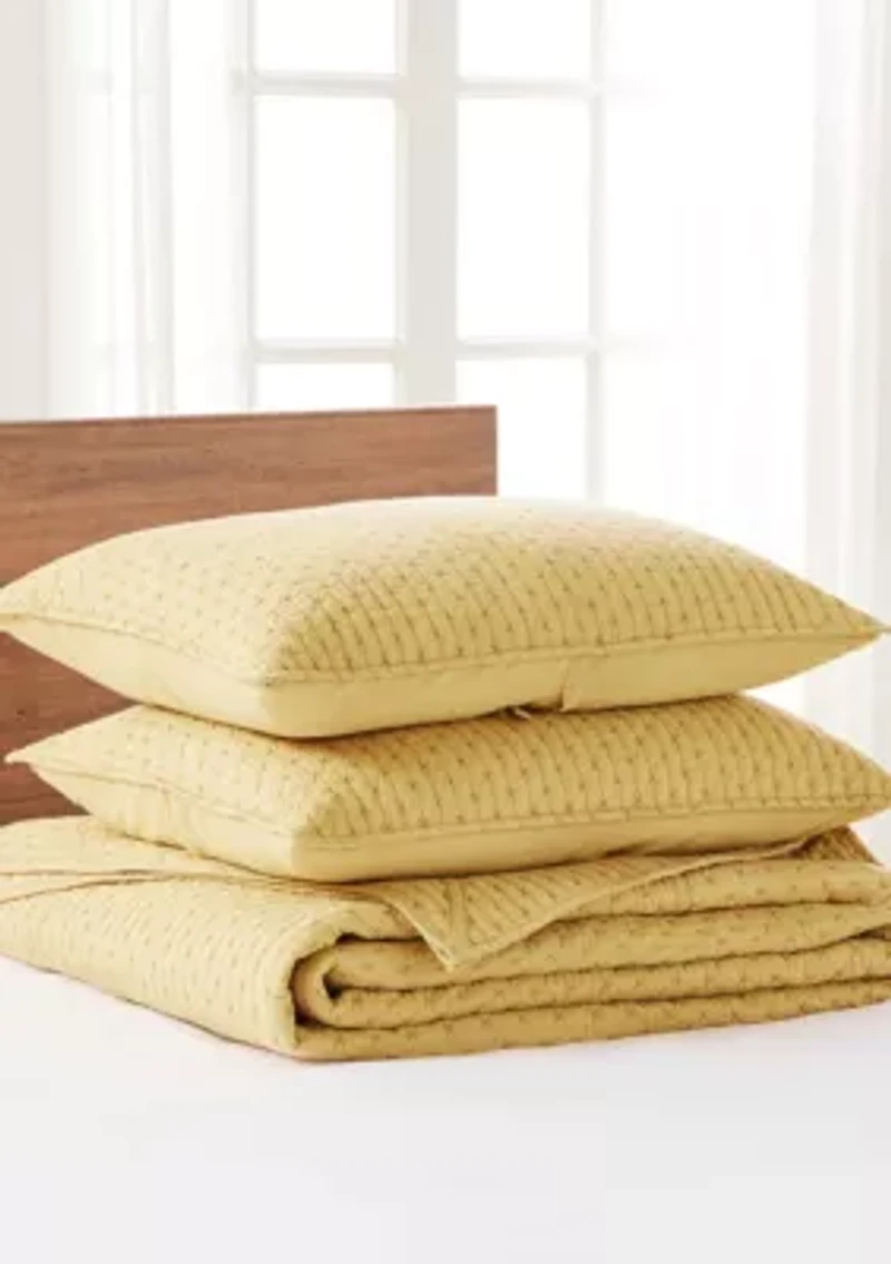 Cross Stitch Chambray Bedspread Set