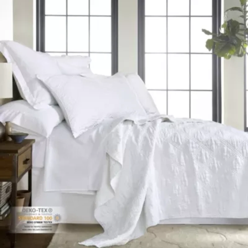 Washed Linen Quilted Sham w/Flange