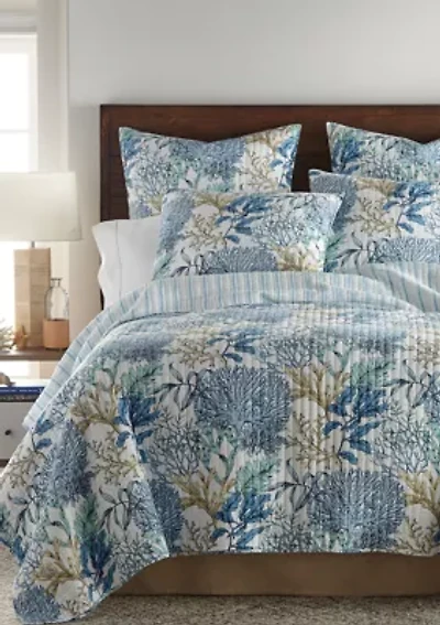 Mahina Blue Reversible Quilt Set