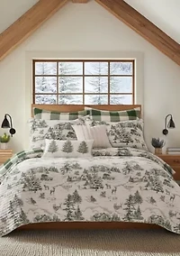 Winter Sleigh Ride Red Quilt Set