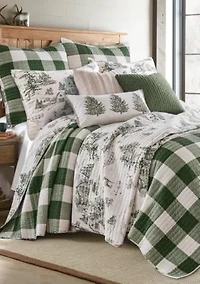 Winter Sleigh Ride Red Quilt Set