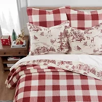 Winter Sleigh Ride Red Quilt Set