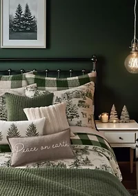 Winter Sleigh Ride Red Quilt Set