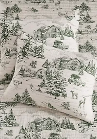 Winter Sleigh Ride Red Quilt Set