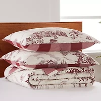 Winter Sleigh Ride Red Quilt Set