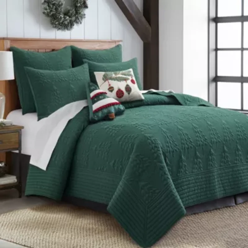 O Christmas Tree Green  Quilt Set
