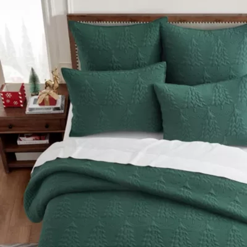 O Christmas Tree Green  Quilt Set