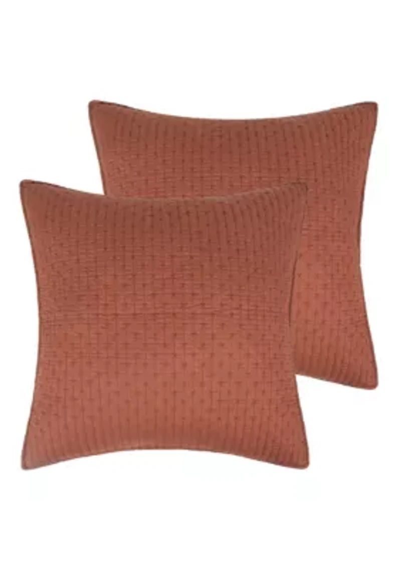 Cross Stitch Euro Sham Set of 2