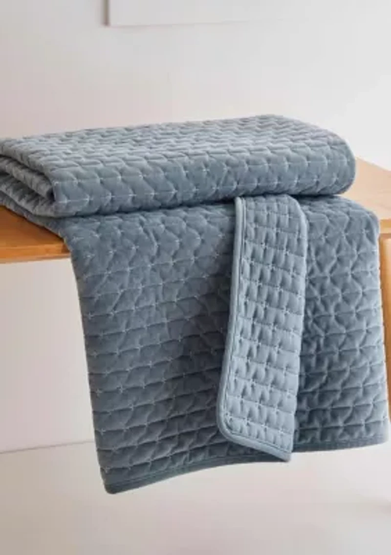 Velvet Stitch Quilted Throw