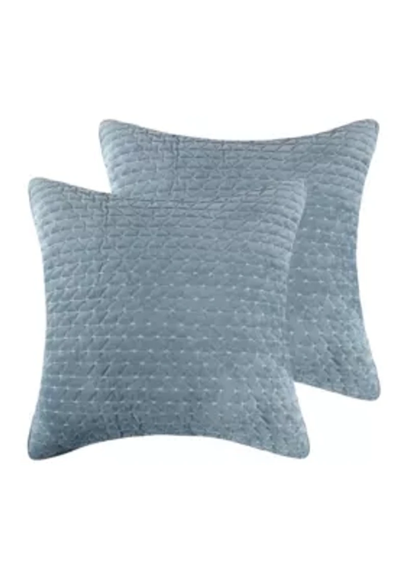 Velvet Stitch Euro Sham Set of 2