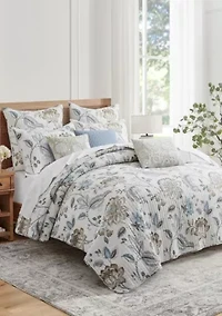 Malaney Neutral Blue Quilt Set