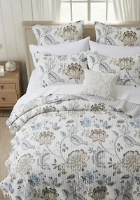 Malaney Neutral Blue Quilt Set