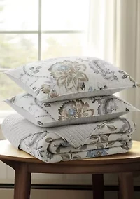 Malaney Neutral Blue Quilt Set